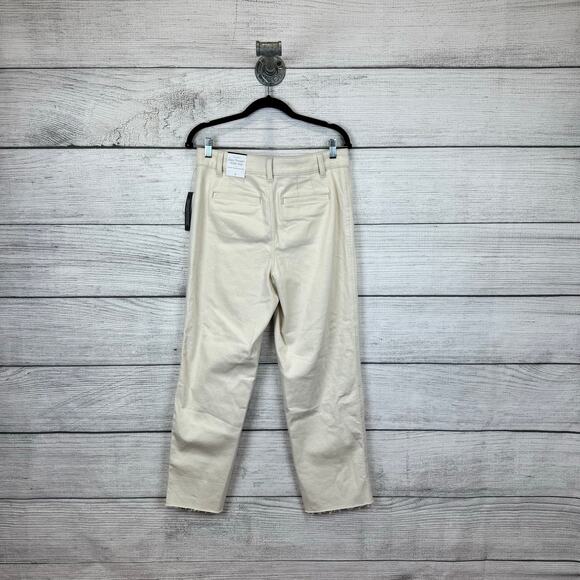 Talbots Women's Ivory Easy Straight Leg Ankle Fray Hem Jeans Size 6 - Picture 4 of 10